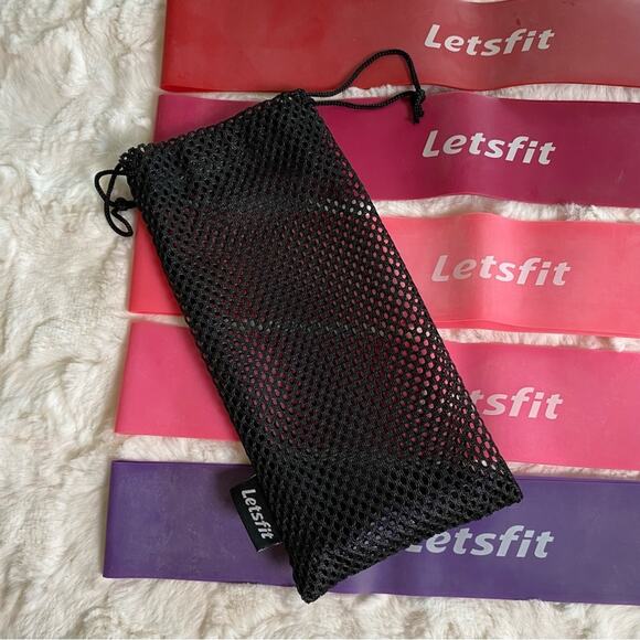 Letsfit Resistance Band Set Instruction Guide and Mesh Bag X-Light to X-Heavy - Picture 3 of 3